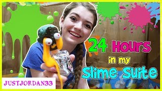 24 HOURS In My BOX FORT SLiME SUiTE / JustJordan33