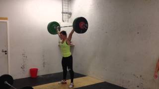 Snatch w. three second pause in bottom position: 70 x 3 reps by Mia Åkerlund