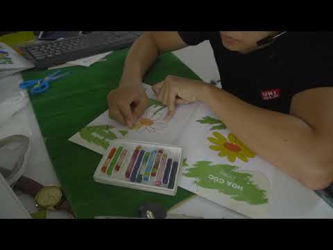 tô màu cho bức tranh bông hoa cúc vàng