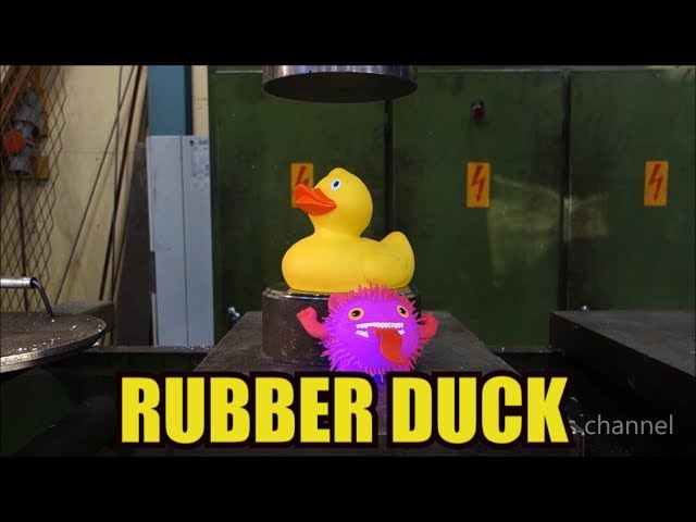 Crushing Rubber Duck With Hydraulic Press - Video