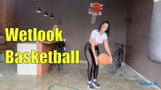 Wetlook Girl In Black Leggings | Wetlook Basketball | Wetlook Girl Plays Basketball