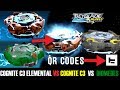 COGNITE C3 ELEMENTAL VS COGNITE C3 VS DIOMEDES GAMEPLAY +QR CODES BEYBLADE BURST APP