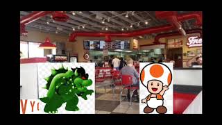 Dark Cactus Bowser Throws A Cactus At A Cashier At Freddys Frozen Custard & Steakburgersgrounded