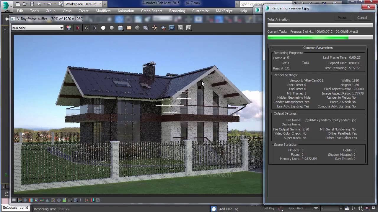 Визуализация экстерьера в 3ds max Визуализация экстерьера в 3ds max