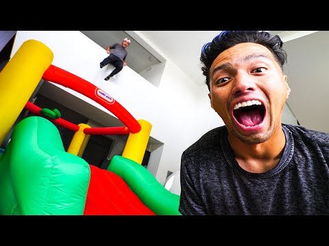 SURPRISING BEST FRIENDS WITH INDOOR BOUNCE HOUSE!!!