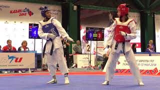 Tugba Yilmaz (TUR) vs Aleksandra Radmilovic (SRB). European Taekwondo Championsh