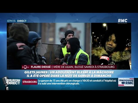 Lilian, 15 ans, a été blessé par un tir de flash-ball à Strasbourg: la colère de sa mère sur RMC