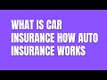What Is Car Insurance | How Auto Insurance Works