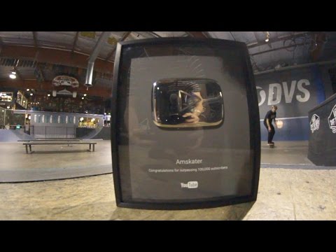 Skateboarding With My Youtube Play Button + Unboxing
