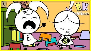 Emma Surprises Kate with Cute Drawing ! EK Doodles Funny Animation !