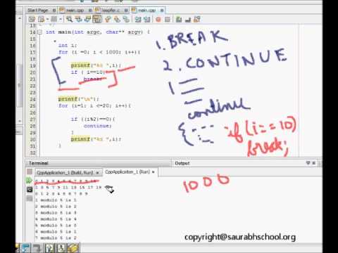 C Programming Tutorial: While, do While Loop, Continue, Break - YouTube