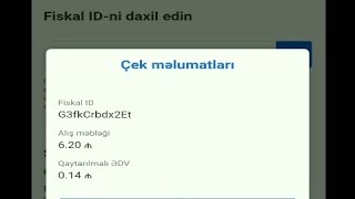Fiskal ID Çekin edvgerial hesabına daxil edilməsi Edvgerial hesabının özəlliklər