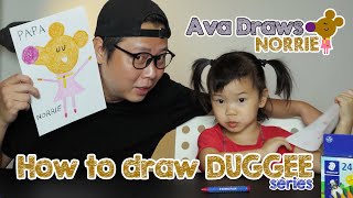 How To Draw Duggee And The Squirrels Ava Draws Norrie Kids Drawing Step-By-Step Crayon Colouring