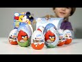 Angry Birds BIG Eggs 2Pac and 4pack of Kinder Surprise Mickey Mouse Eggs