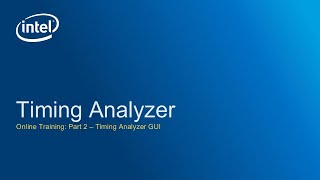 Timing Analyzer: Timing Analyzer GUI
