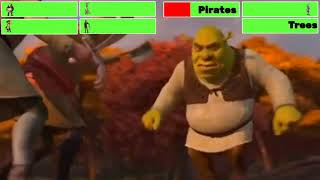 Shrek Vs. Captain Hook & Pirates With Healthbars