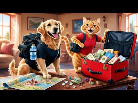 Cat and Dog Encounter a Monster on Their Travel Adventure #Shorts #story #cat #dog #viralvideo