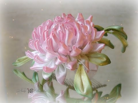Астра из лент своими руками мастер класс
