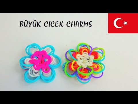 Плетение из резиночек с цветочками Плетение из резиночек с цветочками