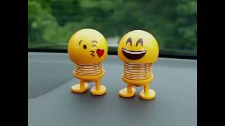 Ciferows Emoji Shaker Spring Bouncing Doll Car Smiley Doll Cute Emoji Bobble Head Dolls Toys
