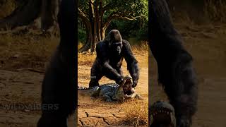 Baby Gorilla Escapes Crocodile Attack Unbelievable Moment