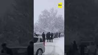 İsmayıllı Yolunda Qar Səbəbindən Hərəkət Çətinləşdi