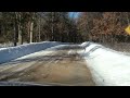 Driving down Half Moon Lake Rd in Winter