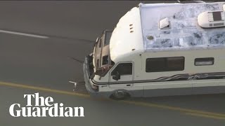 Dog jumps from campervan during wild police chase