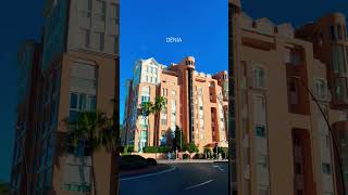 Sunny Summer City Drive With Blue Sky In Denia Spain