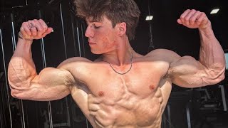 Young Bodybuilder Flexing Muscles