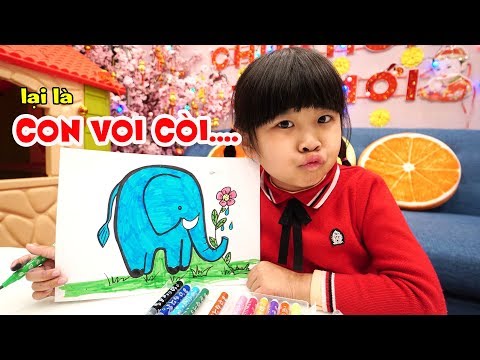 Bé Bún Tô Màu Con Voi – Elephant Coloring Pages
