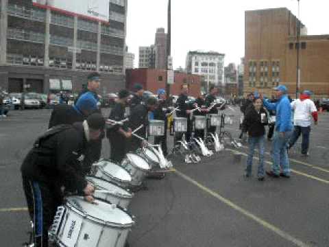 Detroit Lions Drumline Performs outside Ford Field