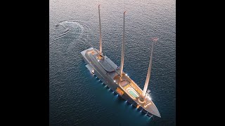Melnichenko family boards S/Y A in Puerto Banus, World's Largest private Sailing yacht