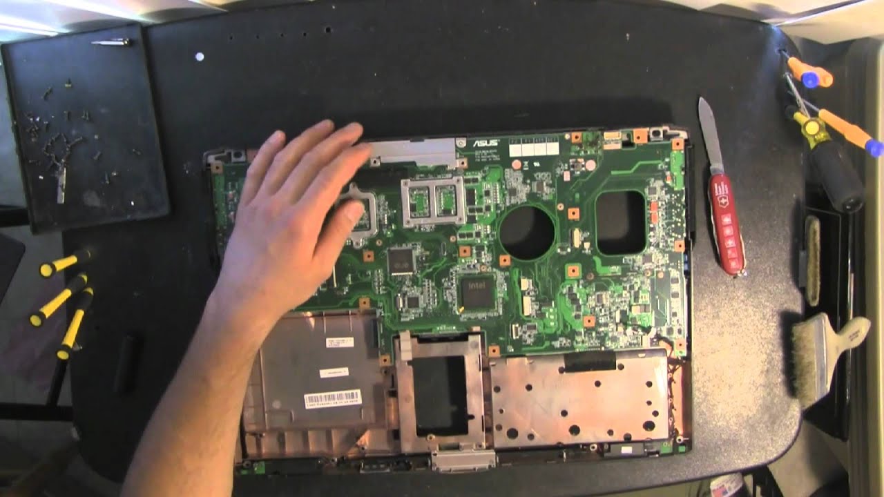 ASUS G71G R.O.G. take apart video, disassemble, how to open disassembly