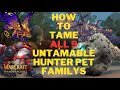 How to tame ALL 9 untamable hunter  pet familys in wow retail