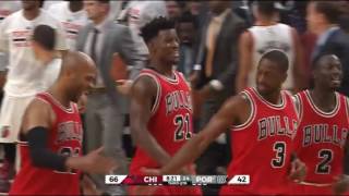 Jimmy Butler Alley-Oop P To Dwyane Wade Vs Por 2016.11.15