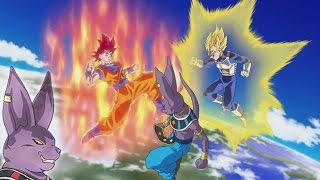 Dragon Ball Champa Watches! Super Saiyan God Goku vs Beerus (Anime IC Carddass Card Game Cutscene)