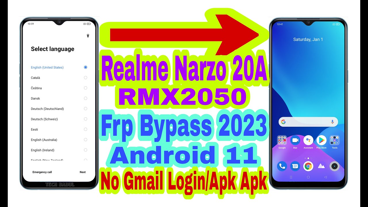 Realme Narzo 20A (RMX2050) Android 11 Frp Bypass |New Realme Narzo 20A (RMX2050) Android 11 Frp Bypass |New