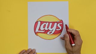 How To Draw Lays Potato Chips Logo