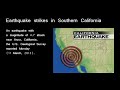 Earthquake strikes in Southern California