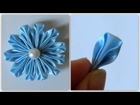 Лепестки канзаши из ленты мастер класс видео Лепестки канзаши из ленты