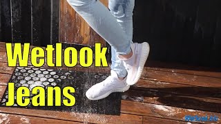 Wetlook Girl Jeans | Wetlook Jeans | Wetlook Shower On The Roof Terrace