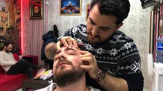 ASMR MASSAGE | TURK?SH BARBER BY B?G BEAR NUMAN(Magic hands) (hear,crack,face,shampoo) Massage
