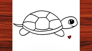 Çok Basit Kaplumbağa Çizimi Nasıl Yapılır - Kolay Hayvan Resimleri - Adım Adım R