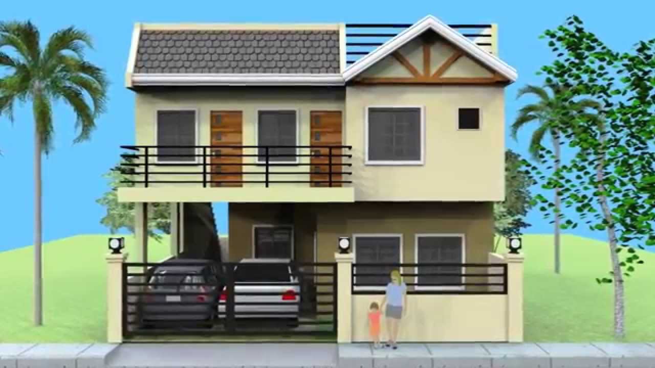 Small 2 Storey House with Roofdeck - YouTube