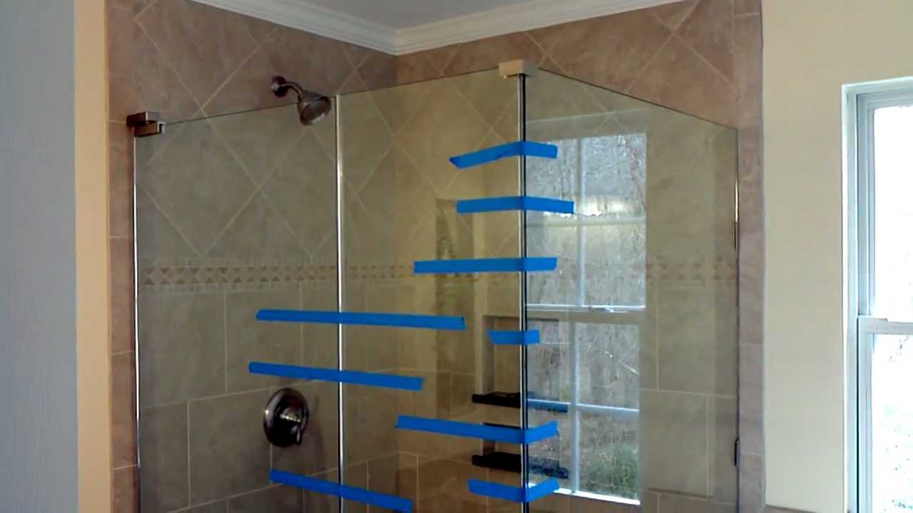 Install frameless glass doors for tile shower YouTube