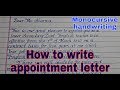 How to write appointment letter/monocursive handwriting/ printed writing/ Eng Teach