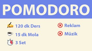 Pomodoro Tekniği - 120 Dk Ders 15 Dk Mola 3 Set - Reklamsız - Müziksiz