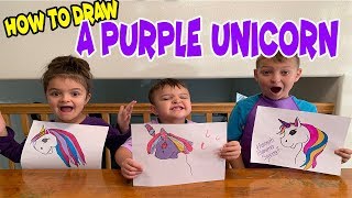 PURPLE DAY...How to draw a CUTE UNICORN!!!