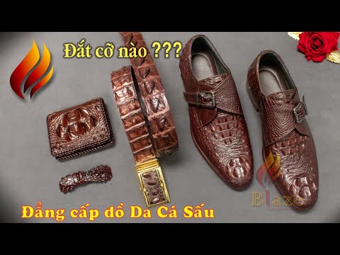 COMBO ĐỒ DA CÁ SẤU CAO CẤP NHẤT - VÍ BÓP DÂY LƯNG DÂY ĐỒNG HỒ GIÀY TÂY DA CÁ SẤU - BLAZE